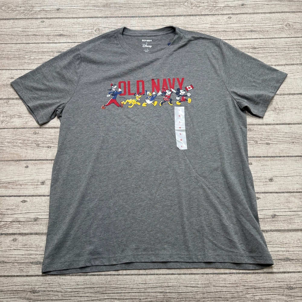 NEW Old Navy x Disney T-Shirt Men's Large Gray Mickey Mouse Canada Streetwear